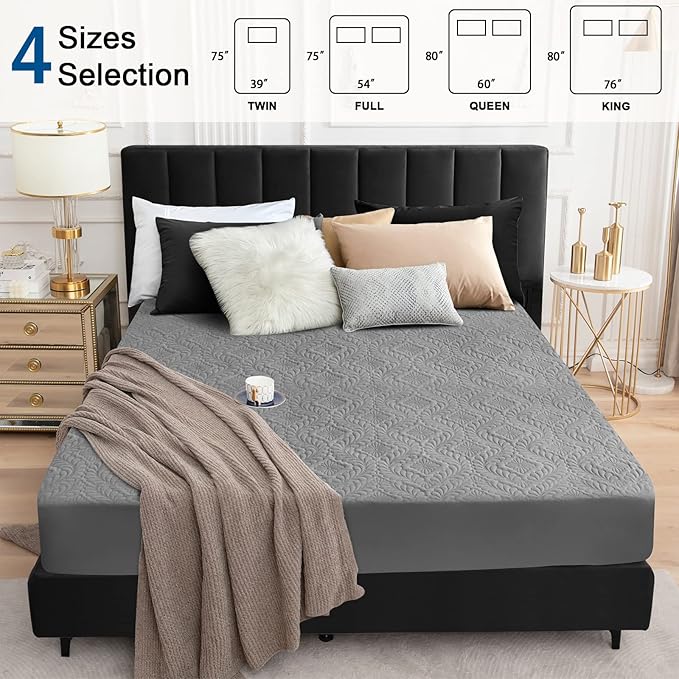 Sufdari Twin Waterproof Mattress Protector, Waterproof Mattress Cover,Breathable & Noiseless Mattress Pad, Waterproof Quilted Fitted Sheet Fits Up to 8-18" Deep Pocket