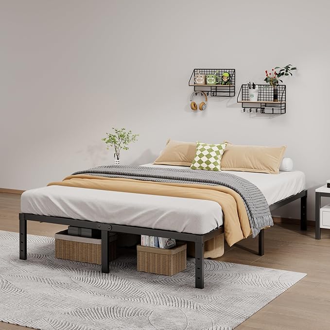 LUMUNANCE Metal Bed Frame Full Size - 14 Inch Heavy-Duty Full Platform Bed Frame No Box Spring Needed, Easy Assembly, Noise-Free, Sturdy Mattress Foundation, Underbed Storage Space
