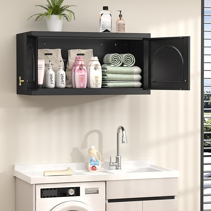 86" Metal Wardrobe Cabinets,Black Armoire Wardrobe Closet with Hanging Rod,Clothes Storage Cabinet with Adjustable Shelves and Doors,Clothing Cabinet for Bedroom, Office, Laundry Room