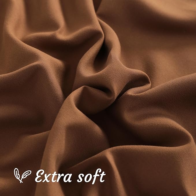 NTBAY Standard Brown Microfiber Pillow Cases Set of 2, 2 Pack, 20x26 Inches, Envelope Closure