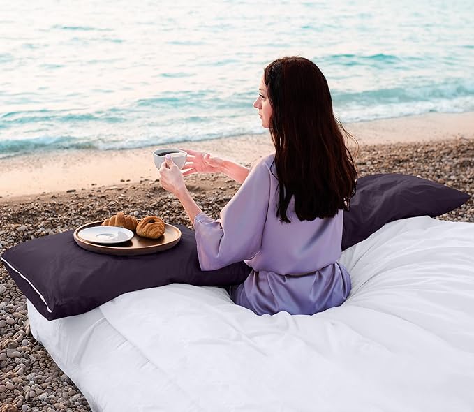 Utopia Bedding Premium 100% Waterproof Pillow Protectors with Zipper Queen Size (Set of 2), Bed Bug and Dust Mite Proof Zippered Pillow Covers, Pillow Encasement Cases, Purple