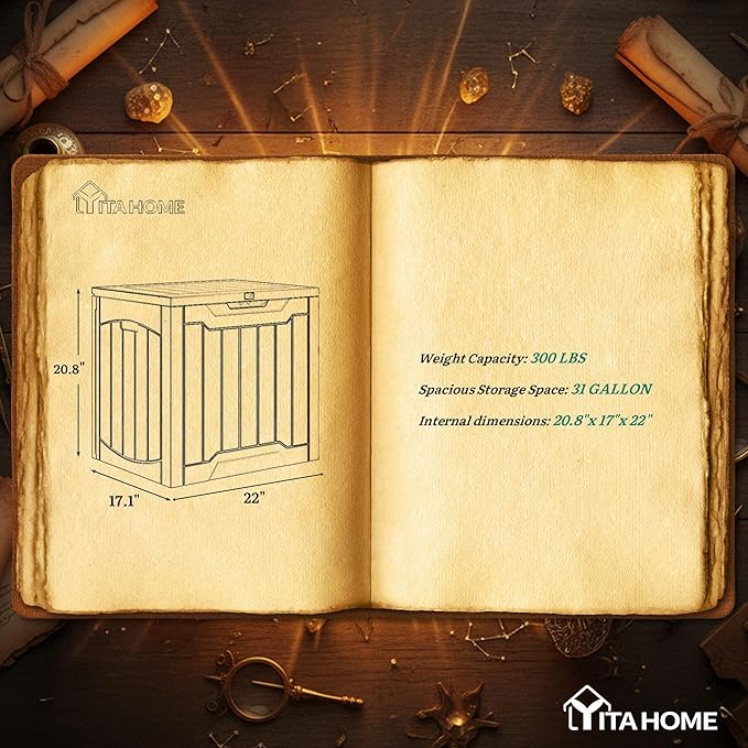 YITAHOME 31 Gallon Deck Boxes Set of 2, Lockable Outdoor Storage Bins for Patio Cushions, Garden Tools, Weather-Resistant Resin Storage Solution, Black