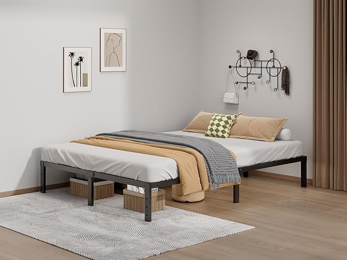 LUMUNANCE Metal Bed Frame King Size - 12 Inch Heavy-Duty King Platform Bed Frame No Box Spring Needed, Easy Assembly, Noise-Free, Sturdy Mattress Foundation, Underbed Storage Space
