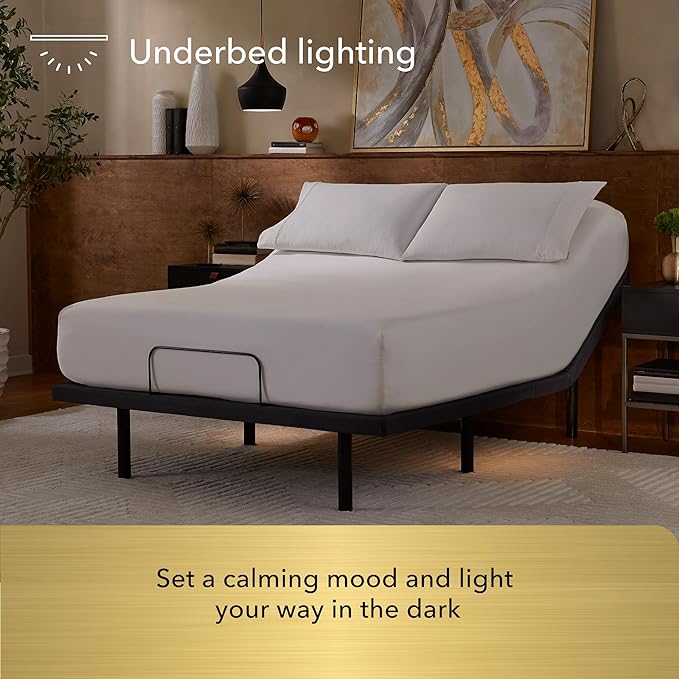 Serta baselogic Level 3 Adjustable Base Bed Frame - King - Head & Foot Adjustability, Wireless Remote, Zero-Gravity and 3 Memory Presets, Single Massage Setting, and USB A&C Charging Ports
