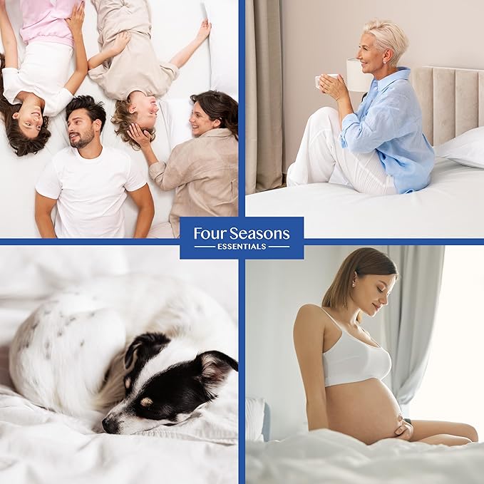 Full Size Mattress Protector Bedbug Waterproof Zippered Cover Hypoallergenic Premium Quality Encasement White