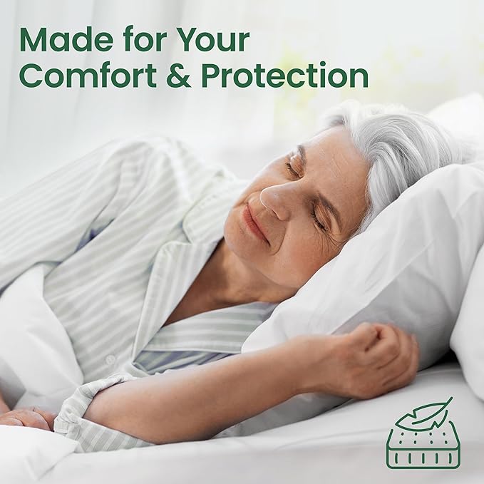 SafeRest Waterproof Mattress Protector Twin XL Size – Absorbent Breathable Soft Fitted Bed Cover with 18" Deep Stretchable Pockets – Machine Washable Twin XL Mattress Cover