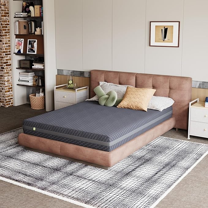 Novilla 8 Inch Full Size Mattress, Full Gel Memory Foam Mattress for Refreshing Sleep & Responsive Support, with Green Tea-Infused Foam, Mattresses in a Box, Medium Firm