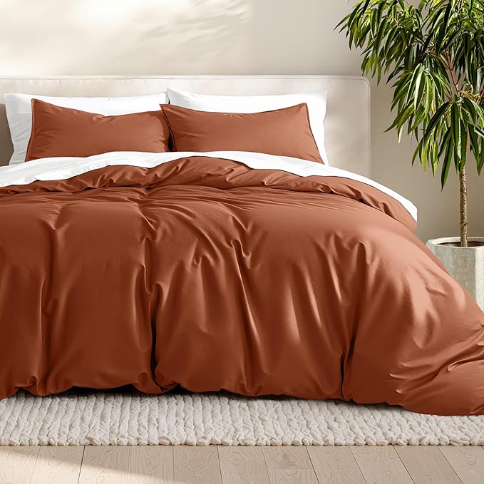Bare Home Bedding Duvet Cover Extra Long Size - Premium 1800 Super Soft Collection - Lightweight, Cooling - Soft Breathable Bedding Duvet Cover (Twin/Twin XL, Terracotta)