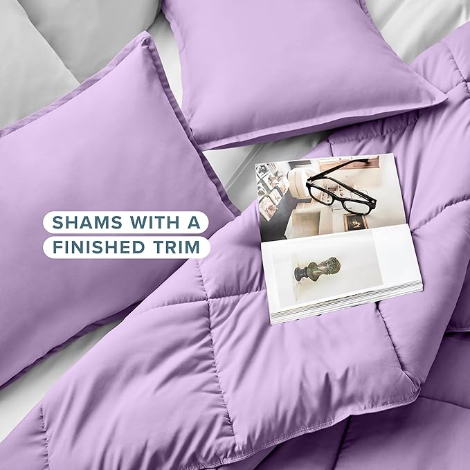 Bare Home Comforter Set - Oversized King Size - Ultra-Soft - Goose Down Alternative - Premium 1800 Series - All Season Warmth (Oversized King, Lavender)
