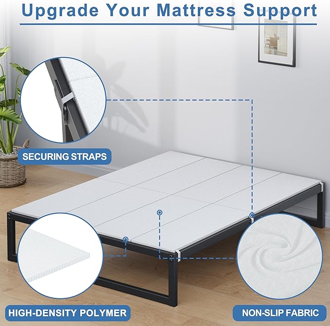 Lutown-Teen Bunkie Board Twin Under Mattress High-Density Polymer Twin Size Bunkie Board Anti-Sag, Breathable, Moisture Resistant, Noise Minimizing, White