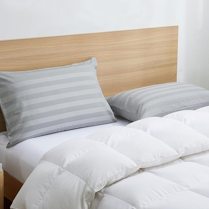100% Cotton Classic Pillow Protectors with Invisible Zipper, 600 Thread Count Sateen Weave Soft and Breathable Pillow Cases, Protect Pillows from Dirt, Dust and Debris (King, 20"x36", Set of 4)