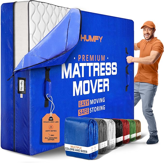 Mattress Bags For Moving With 8 Handles – Twin Mattress Moving Bag – Tear-Proof Mattress Storage Cover With Dual Zippers – Reusable Mattress Moving Bags For Transport & Storage Mattress Protector