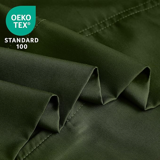 BEDELITE Olive Green Pillow Cases Queen Size Set of 2, Rayon Derived from Bamboo，Cooling Pillow Cases for Hot Sleepers & Night Sweats, Breathable and Silky Soft Envelope Pillowcases, 20"x30"