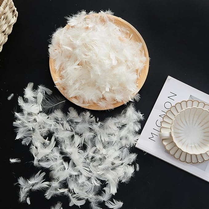 Bulk Goose Down Feather Stuffing & Fill – Hypoallergenic Pillow Filling, Repair, Restuff, Fluff for Couch Cushions, Comforters, Jackets10/90-4Lb DIY