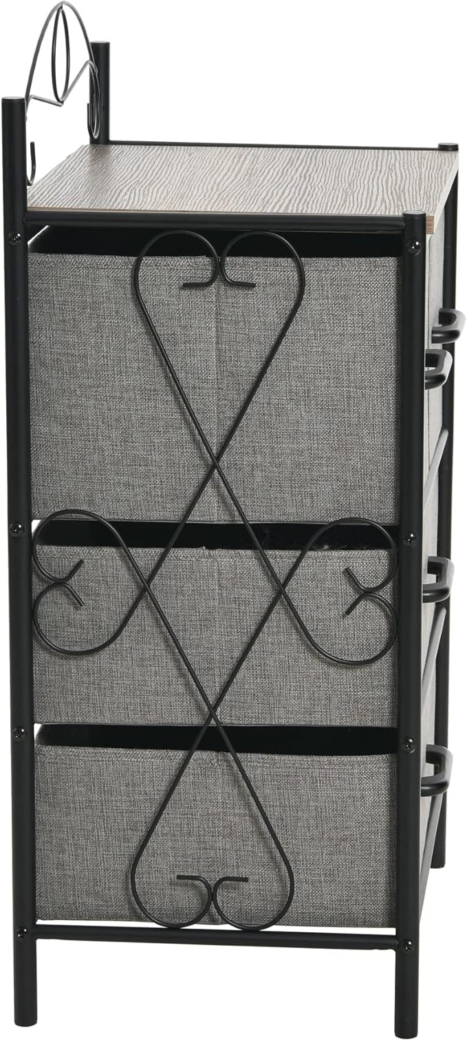 Household Essentials Ashwood Iron & Engineered Wood 4-Drawer Chest