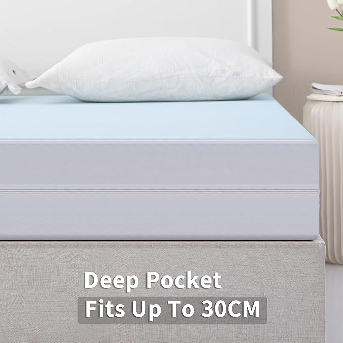 JET'S HOME King Zippered Mattress Encasement - 6 Sided Waterproof Mattress Protector with Zipper - Machine Washable Mattress Cover Fits 10-15 Inches