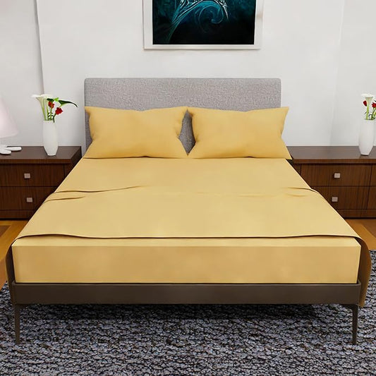 California King Sheets Set - 4 Piece Bedding - Wrinkle Free, Fade Resistant, Double Brushed Microfiber - Deep Pockets/Easy Fit - 1800 Series Ultrasoft, Cooling Sheets (Gold)