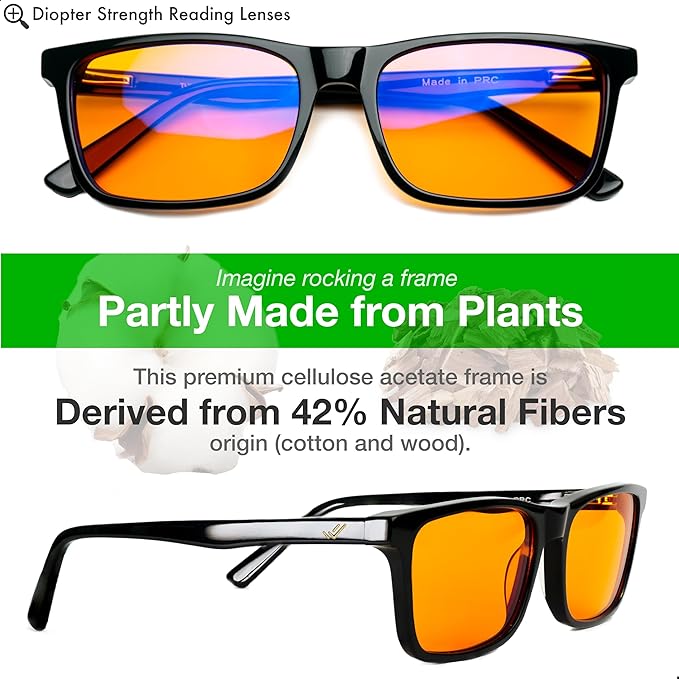 +1.0 +1.5 +2.0 +2.5 Orange Blue Light Blocking Reading Glasses for Better Sleep - Migraine Glasses for Women & Men