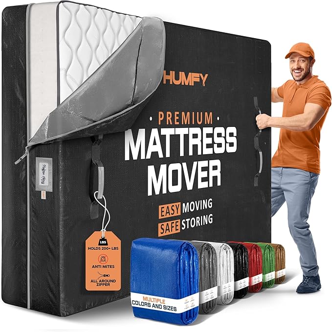 Mattress Bags For Moving With 8 Handles – Twin Mattress Moving Bag – Tear-Proof Mattress Storage Cover With Dual Zippers – Reusable Mattress Moving Bags For Transport & Storage Mattress Protector