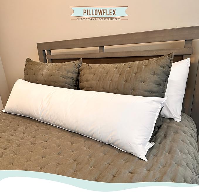 Pillowflex Synthetic Down Pillow Insert - 20x30 Down Alternative Pillow, Ultra Soft Queen Bed Sleeping Pillow, Large Rectangle Sham - 1 Decorative Pillow Form