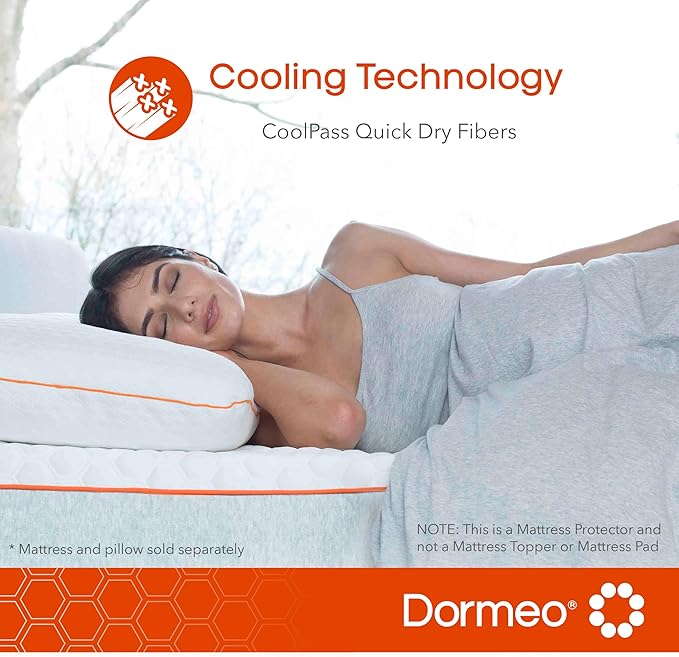 Dormeo Premium Mattress Protector, Twin XL, with Cooling Technology, Waterproof, 80” L x 39” W x 18” H