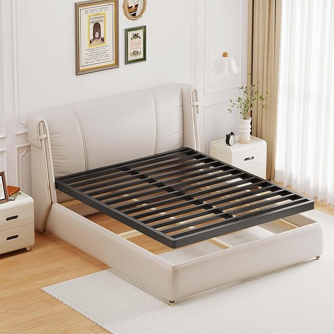 ROIL 2 Inch California King Metal Box Spring Low Profile, Bunkie Board Bed Slat Replacement with Round Corners, 3000 lbs Capacity Heavy Duty Steel Slats, Easy Assembly, Noise Free