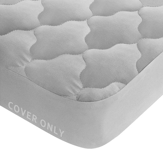 Waterproof Pack and Play Mattress Pad 39" x 27", Compatible with Graco Pack and Play & Dream On Me & Pamo Babe, Cotton Fabric Playpen/Playard Sheet Quilted, Gray