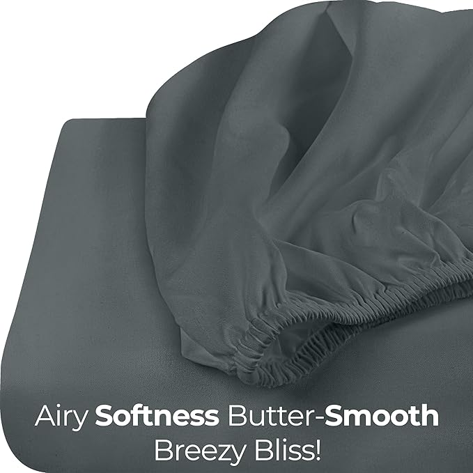Utopia Bedding Twin XL Fitted Sheet - Bottom Sheet - Deep Pocket - Soft Microfiber - Shrinkage and Fade Resistant - Easy Care -1 Fitted Sheet Only (Grey)