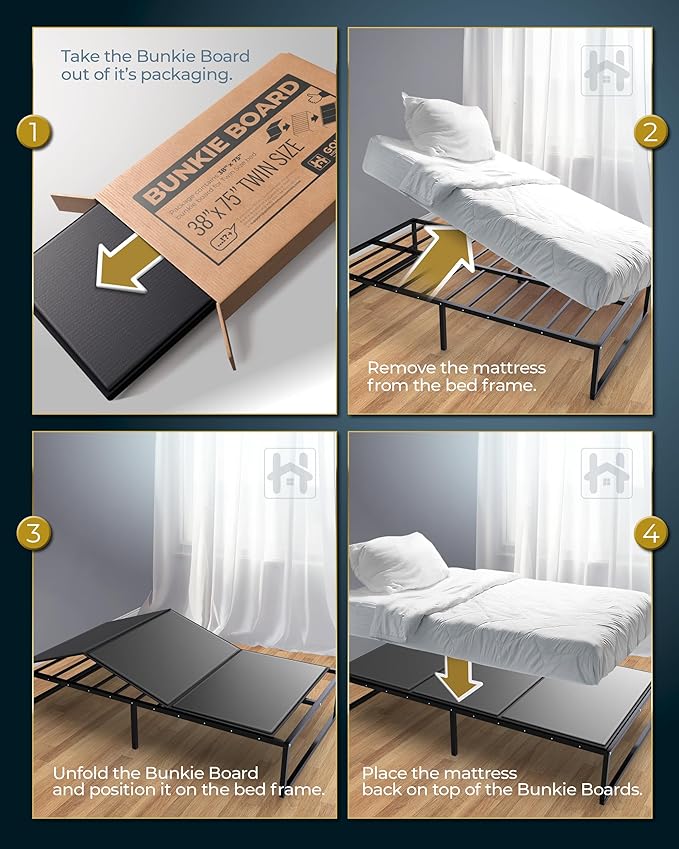 Golden Home Essentials Premium 10mm Twin Size Bunkie Board (38" x 75") – Slim Low-Profile Mattress Support – Quiet, Moisture-Resistant, Lightweight Bed Board for Platform & Slatted Frames
