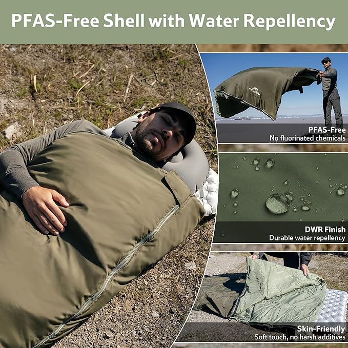 Naturehike Lightweight Compact Sleeping Bag, 59℉/32℉ Envelope Ultralight Backpacking Sleeping Bag Portable, Waterproof with Compression Sack for Cold&Warm, Camping, Traveling, Hiking