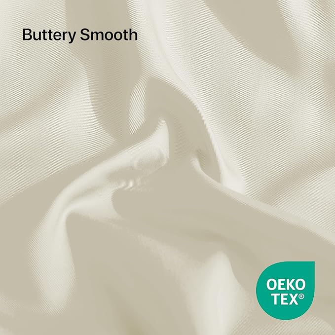 NATUREFIELD Bed Sheets Set Split King Size (5pc), 100% Rayon Derived from Bamboo, Cooling Sheets with Fitted Deep Pockets, Hotel Luxury Bedding Sheets & Pillowcases