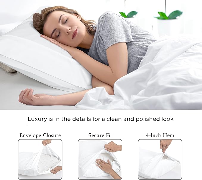 Royale Linens White Pillowcase Set of 12 - King 20"x40" Bed Pillow Cover - 1800 Brushed Microfiber - Wrinkle & Fade Resistant - Bulk Pillow Cases - Hotel Quality Pillowcase 12 Pack (King, White)