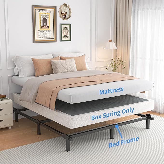 ROIL 7 Inch Twin Size Box Spring, Heavy Duty Metal Bed Base Mattress Foundation with Fabric Cover, 3500lbs Max Weight Capacity, Easy Assembly, Noise Free, Non-Slip