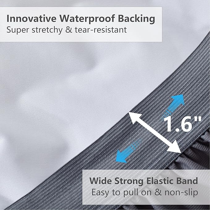 ELVEN HOME King Size Mattress Pad Waterproof, Cooling Mattress Topper Noiseless, Leak Proof Mattress Protector Deep Pocket Washable, Quilted Fitted Soft King Mattress Pad Cover (78x80 inch, Grey)
