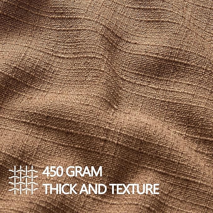 MIULEE Pack of 2 Thick Textured Couch Throw Pillow Covers, Brown Decorative Pillow Covers 18x18, Neutral Linen Cushion Cases for Sofa Bed Living Room Modern Farmhouse Home Decor, No Filling