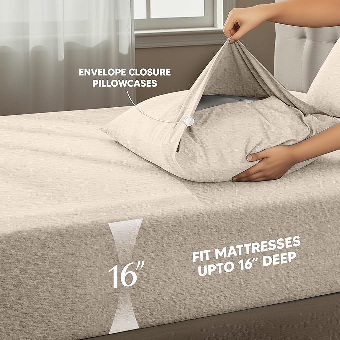 Utopia Bedding Twin Sheet Set – 3 Piece Bed Sheets for Twin Size Bed, Soft and Breathable Microfiber, Includes 1 Fitted Sheet, 1 Flat Sheet and 1 Pillowcase – Oeko Tex (Heather Beige)