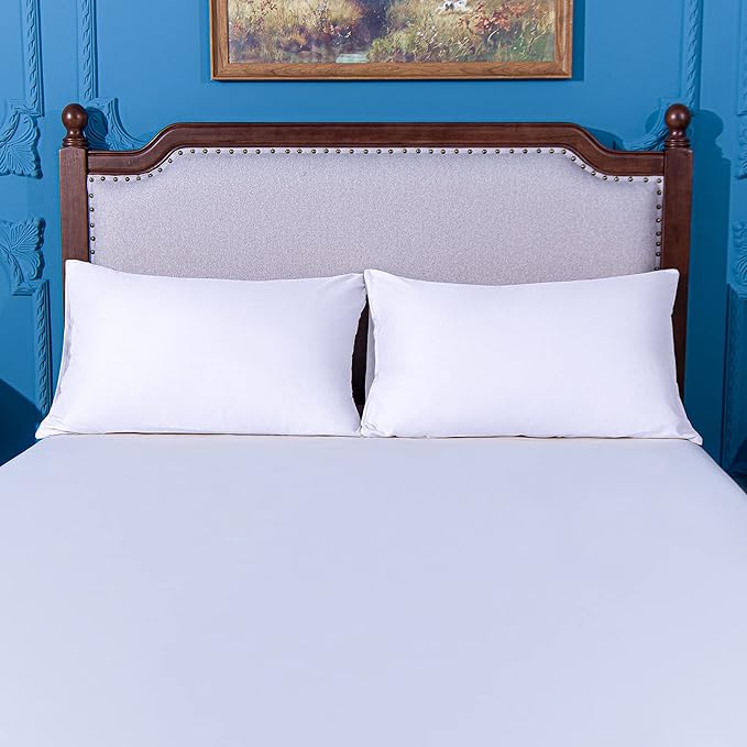 NTBAY King Pillowcase Set - 2 Pack Brushed Microfiber 20x40 Pillowcases - Soft, Wrinkle-Free, Fade-Resistant, Stain-Resistant, White Pillowcases with Envelope Closure - 20x40 Inches, White