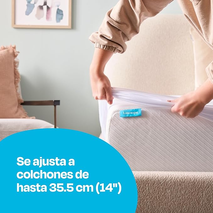 Linenspa Waterproof Mattress Protector, California King Size – Fitted Sheet Style, Breathable, Machine Washable & Dryer Safe, White (Pack of 2)