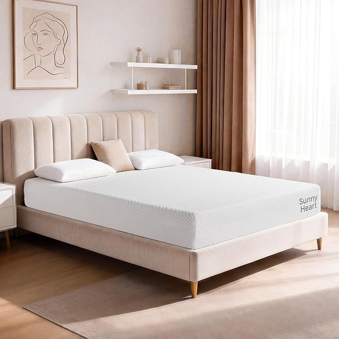 8 Inch Queen Size Memory Foam Mattress, Gel Cooling Bed Mattress with Breathable and Removable Cover, Medium Firm for Pressure & Pain Relief, In a Box | Fiberglass Free | CertiPUR-US Certified