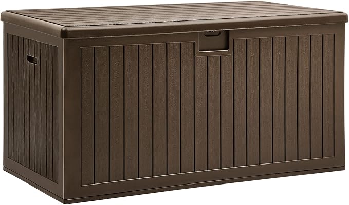 YITAHOME 260 Gallon Large Deck Box with Divider & Side Handles, Outdoor Double-Wall Storage for Patio Furniture Cushions, Garden Pool Accessories, Waterproof & Lockable