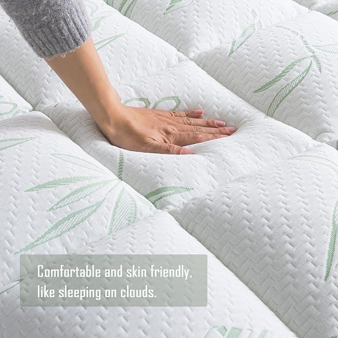 WhatsBedding Twin Mattress Topper, Soft Pillow Top Mattress Topper with Deep Pocket Fits 8–21 Inch,7D Spiral Fiber Filling, Bamboo Viscose Air Layer Mattress Topper Twin.