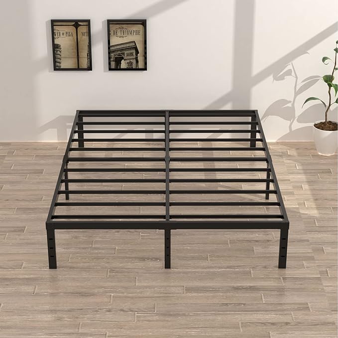 Upcanso 16 Inch California King Bed Frames No Box Spring Need, Platform Cal King Bed Frame with 14 Inch Storage, 3500 lbs Heavy Duty Metal Slats Support, Easy Assembly Mattress Foundation