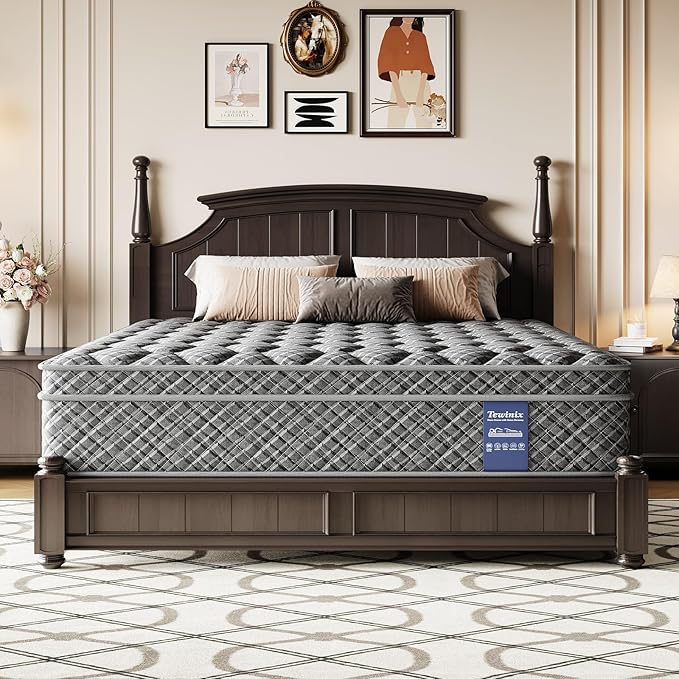 12 Inch Queen Mattress,Medium Firm Plush Hybrid Mattress in a Box, Gel Memory Foam & Individual Pocket Springs for Pressure Relief & Motion Isolation, CertiPUR-US Certified, 100-Night Trial