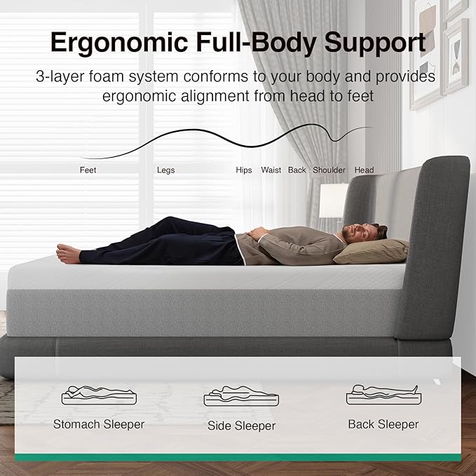 Novilla Queen Mattress 14 Inch, Gel-Infused Bliss Cooling Queen Memory Foam Mattress in a Box with Cool-Touch Nylon Cover, Pain Relief & Spinal Support with CertiPUR-US Certified Foam