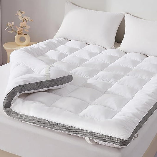 SAPHREAS 3 Inch Memory Foam Mattress Topper Twin Size, Extra Soft Pillow Top Mattress Pad with Breathable Air Mesh Sides, Fluffy Shredded Foam Filled, Back Pain Relief