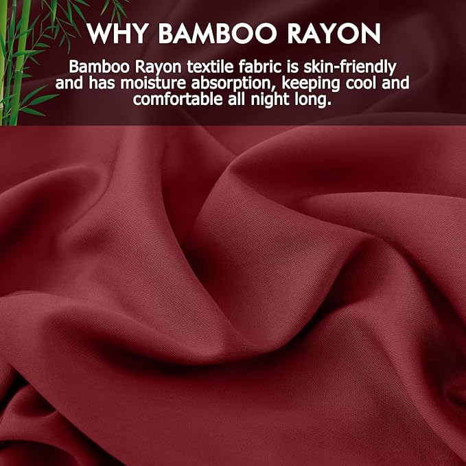 Pillowcases Standard Size 2 Pack, Cooling Viscose from Bamboo Pillow Cases with Envelope Closure, Cool & Breathable Pillow Cover for Hot Sleepers and Night Sweats, 20" x 26"