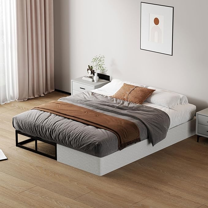 SHOANED Metal Box Spring Full Size - 9 Inch High Profile Heavy Duty Black Bed Base Non Slip Mattress Foundation Box Springs for Full Bed, Easy Assembly, No Noise
