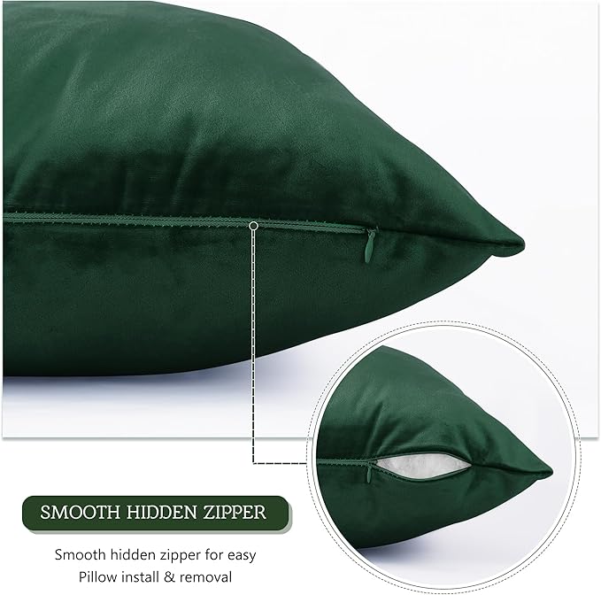 StangH Christmas Dark Green Body Pillow Cover, Soft Velvet Body Pillowcase for Pregnant, Holiday Lavish Decorative Oblong Pillowcase for Bedroom/Theater/Sofa/Couch, 20 x 54 inches, 1 Pc