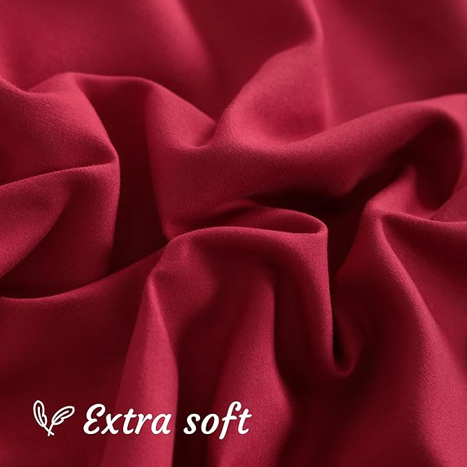 NTBAY Toddler Pillow Cases Set of 2, 2 Pack Brushed Microfiber 14x20 Pillow Cases, Soft, Wrinkle, Fade, Stain Resistant Wine Red Pillow Cases with Envelope Closure, 14x20 Inches, Wine Red