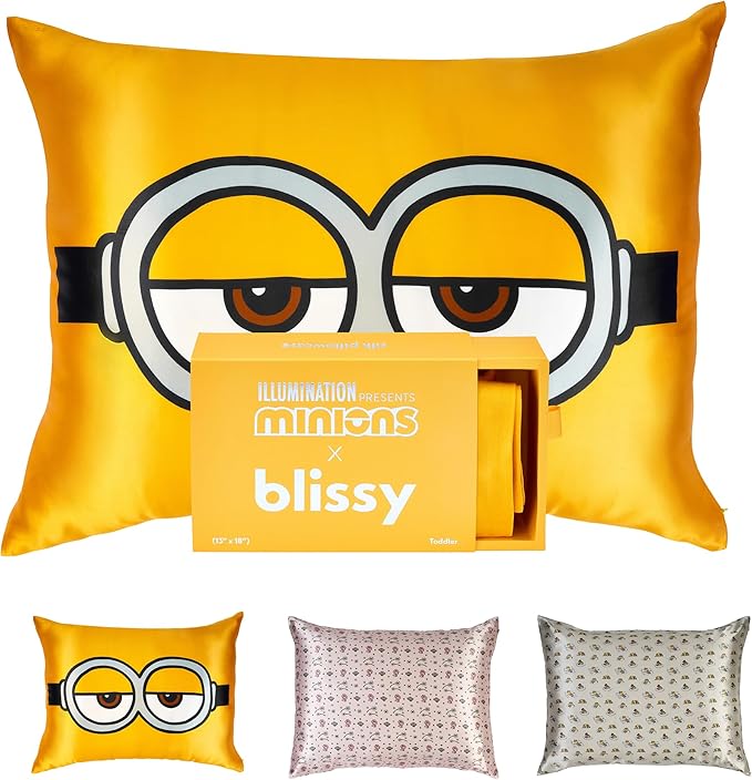Blissy Silk Pillowcase - 100% Pure Mulberry Silk - 22 Momme 6A High-Grade Fibers - Silk Pillow Cover for Hair & Skin - Regular, Queen & King (Minion, 20" x 30" (Pack of 1))